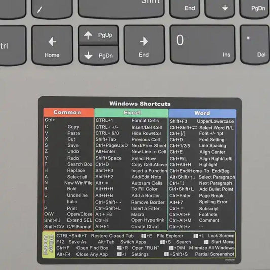 Reusable Keyboard Shortcut Stickers for Windows